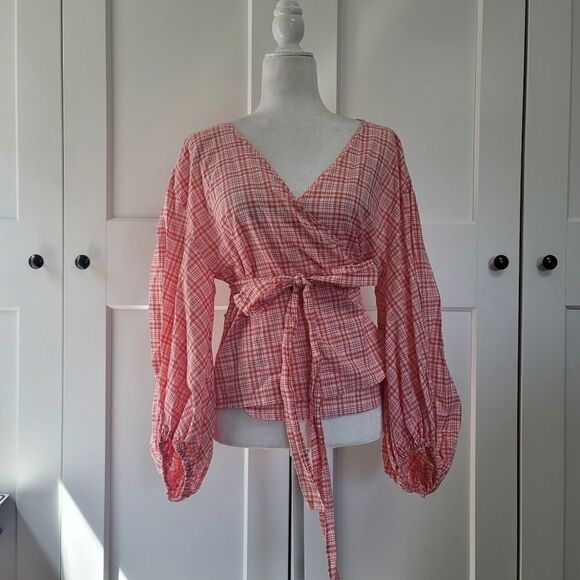 Michael Michael kors women metallic plaid wrap top - Picture 6 of 13